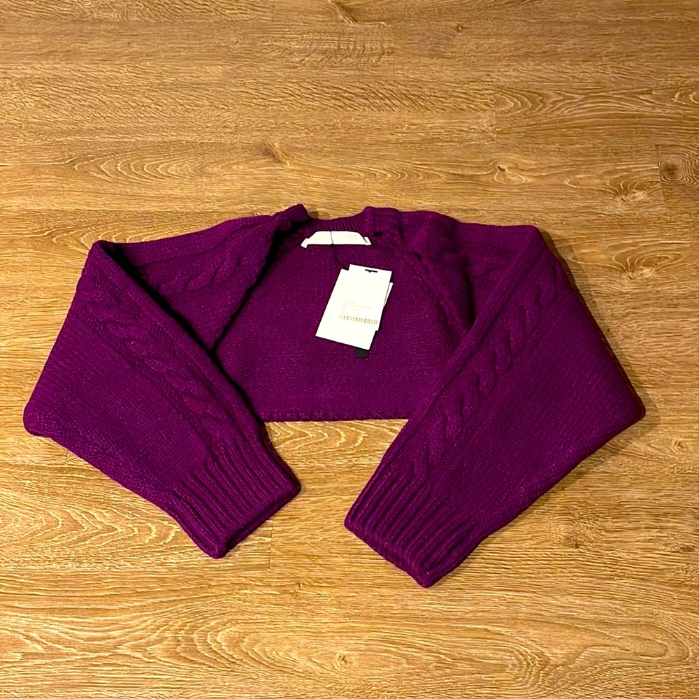 Cable bolero knit cardigan